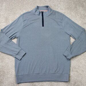 The Normal Brand Sweatshirt Mens Large Blue 1/4 Zip Preppy Casual Stretch L/S
